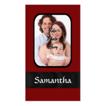 Red and black custom photo business cards