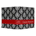 Red and Black Damask Coupon Organizer 2" binders