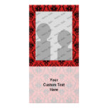 Red and Black Damask Design. Photo Greeting Card