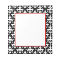 Red and Black Damask Elegant Notepad notepads