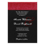 Red and Black Damask Wedding B734 Custom Invites