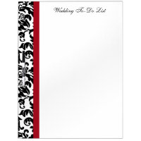 Red and Black Damask Wedding Dry Erase Board