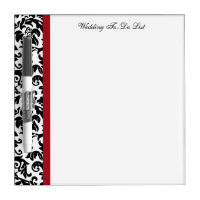 Red and Black Damask Wedding Dry Erase Board