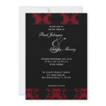Red and Black Damask Wedding Invitation