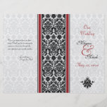 Red and Black Damask Wedding Program Custom Flyer