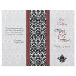 Red and Black Damask Wedding Program Custom Flyer