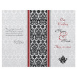 Red and Black Damask Wedding Program Custom Flyer