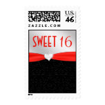 Red and Black Floral Damask Diamond Heart Stamp