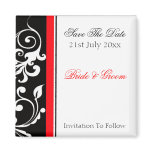 Red and Black Floral Save The Date