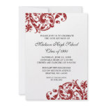 Red and Black Flourish Class Reunion Custom Invites