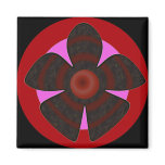red and black flower magnets