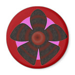 red and black flower magnets