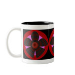 red and black flowers mugs