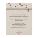 Red and Black Flowers on Beige Elegant Full Color Flyer