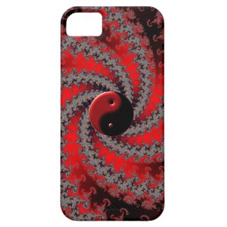 Red and Black Fractal Yin-Yang iPhone Case iPhone 5 Cases