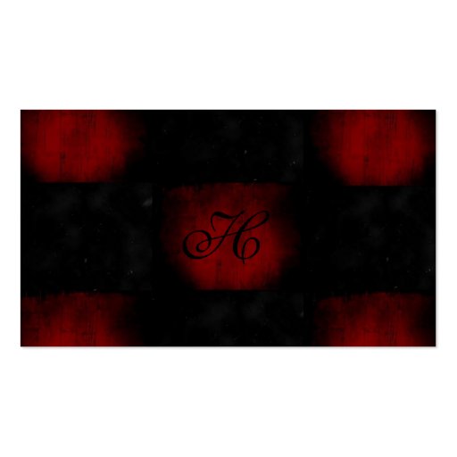 Red and Black Goth Business Card (front side)