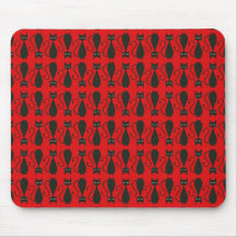 Red and Black Goth Cat Pattern Mouse Pads