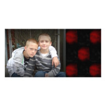 Red and Black Goth checkered photocard