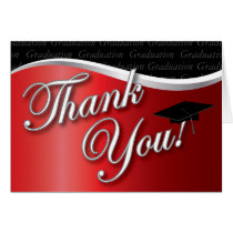 Red and Black Graduation Thank You cards