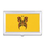 Red and Black Haida Spirit Butterfly on Yellow Business Card Cases Red and Black Haida Spirit Butterfly on Yellow Business Card Cases