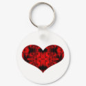 red and black heart keychains