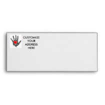 Red and black hearts hand outline envelopes