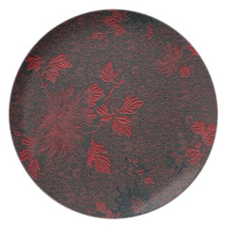 Red and Black Holiday Plate