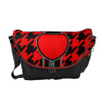 red and black houndstooth mesenger bag messenger bag