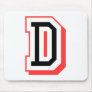Red and Black Letter D Mouse Pad