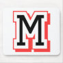 red and black letter M Mousepad