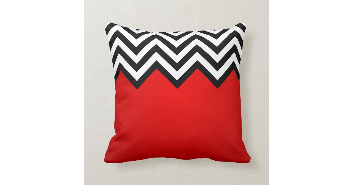 Red and Black Lodge Throw Pillow Zazzle