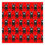 Red and Black Ninja Bunny Pattern Art Photo