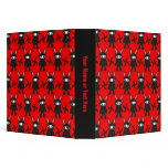 Red and Black Ninja Bunny Pattern Binders