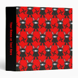 Red and Black Ninja Bunny Pattern binders