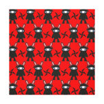 Red and Black Ninja Bunny Pattern Gallery Wrap Canvas