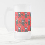 Red and Black Ninja Bunny Pattern Coffee Mug