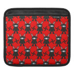 Red and Black Ninja Bunny Pattern iPad Sleeve