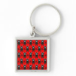 Red and Black Ninja Bunny Pattern Key Chains