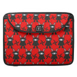 Red and Black Ninja Bunny Pattern Sleeves For MacBook Pro