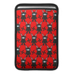 Red and Black Ninja Bunny Pattern MacBook Sleeve