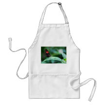 Red And Black On Leaf Apron