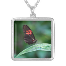 Red And Black On Leaf Custom Necklace