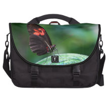 Red And Black On Leaf Laptop Computer Bag
