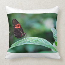 Red And Black On Leaf Pillows