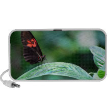 Red And Black On Leaf Portable Speaker