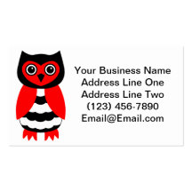 Red and Black Owl Business Card Template