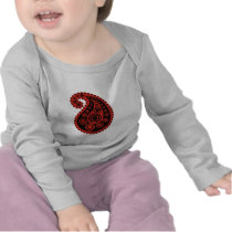 Red and Black Paisley T Shirt