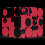 Red and Black Peace Dots Binder