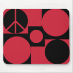 Red and Black Peace Dots mousepads
