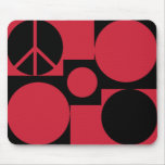 Red and Black Peace Dots mousepads